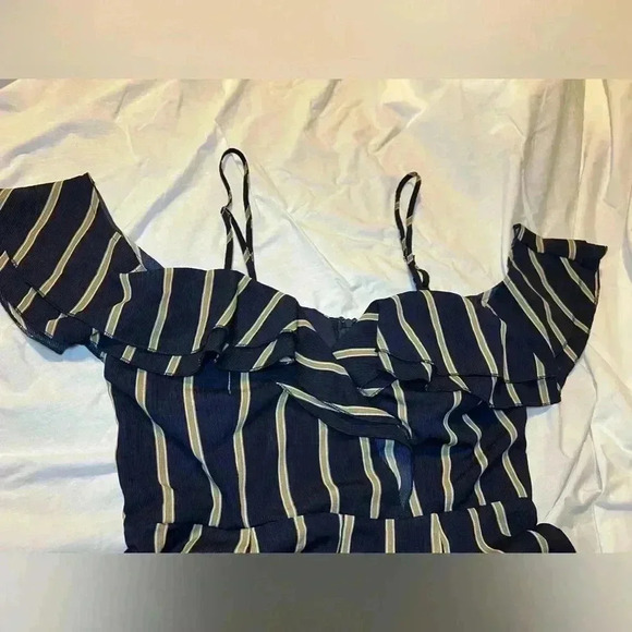 Love Culture Jumpsuit- Navy Stripped, pant outfit, dressy, - Picture 2 of 7